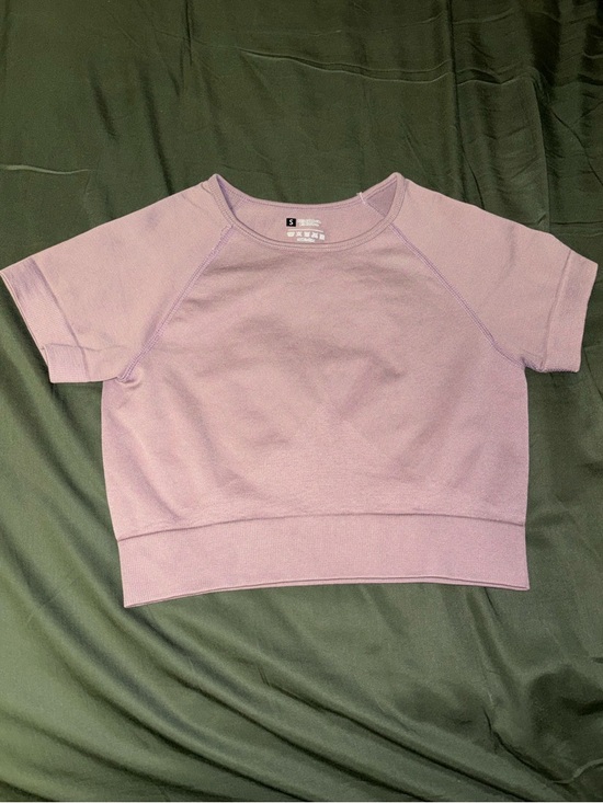 SHEIN Tops - SHEIN Purple Short Sleeve Crop Sweatshirt Top